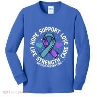 Suicide Prevention Hope Support Love Life Suicide Awareness Gift Kids Long Sleeve Shirt thumb 0
