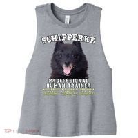 Schipperke Professional Human Trainer Cute Dog Women's Racerback Cropped Tank thumb 0