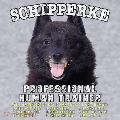 Schipperke Professional Human Trainer Cute Dog Women's Racerback Cropped Tank