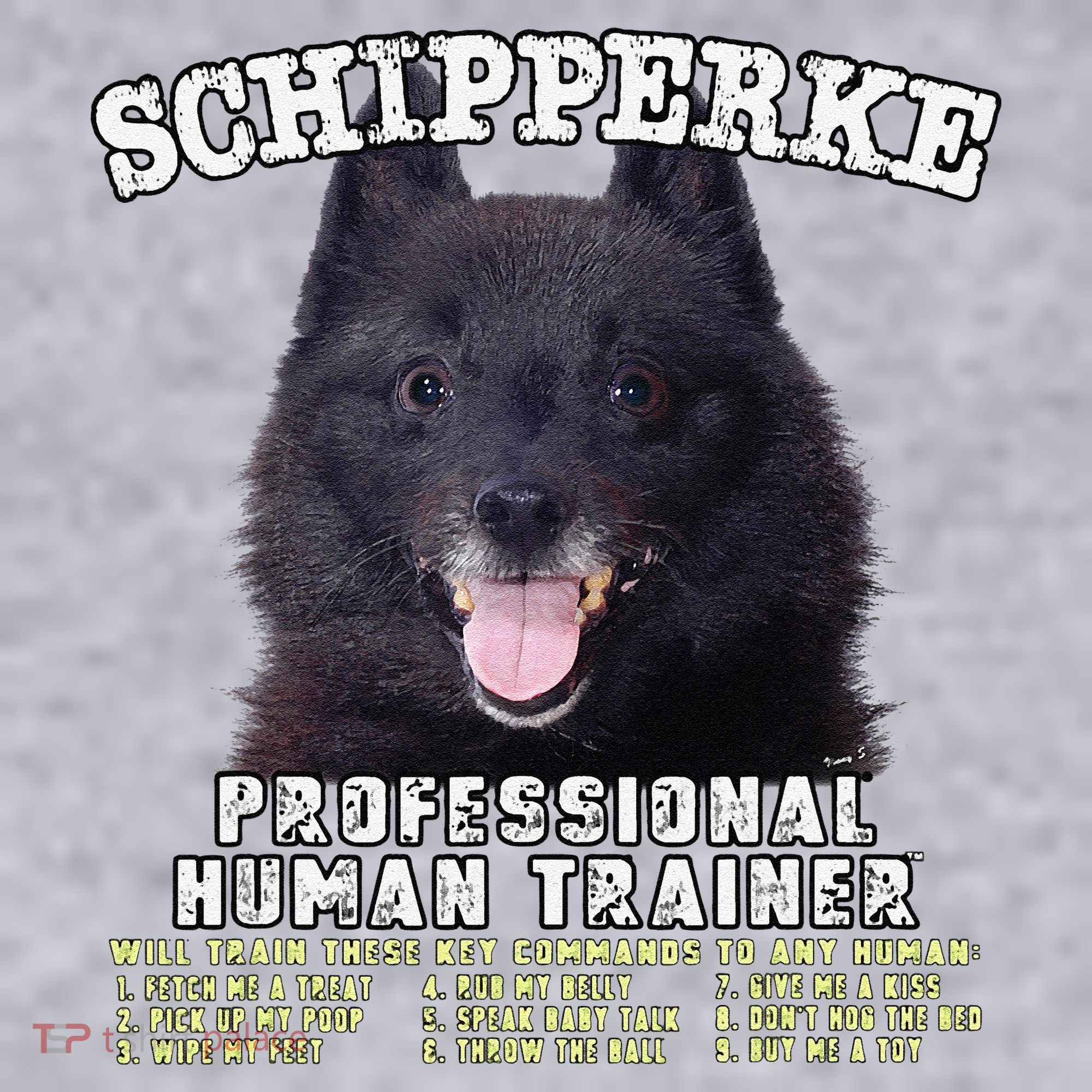 Schipperke Professional Human Trainer Cute Dog Women's Racerback Cropped Tank