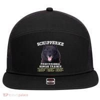 Schipperke Professional Human Trainer Cute Dog 7 Panel Mesh Trucker Snapback Hat thumb 0