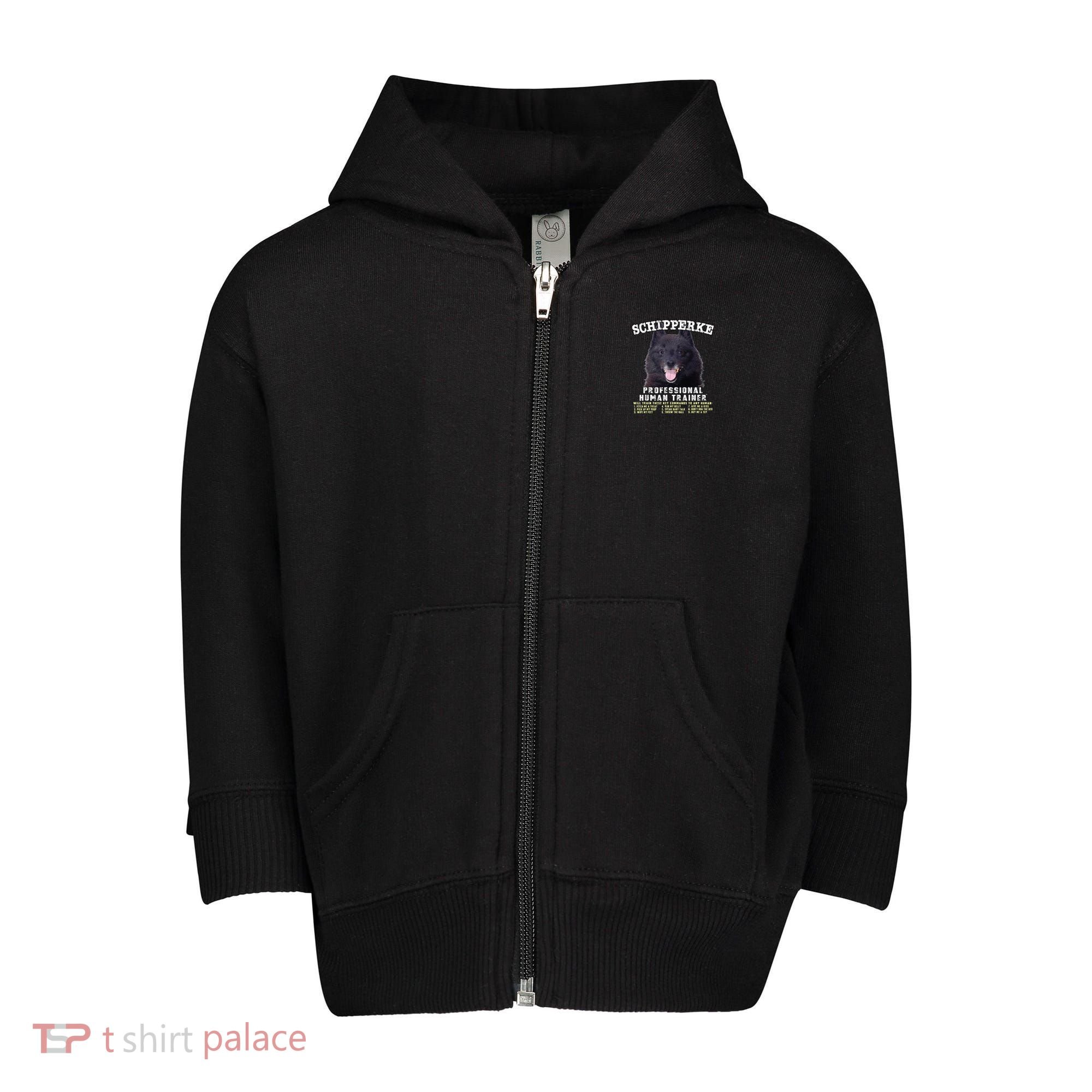 Schipperke Professional Human Trainer Cute Dog Toddler Zip Fleece Hoodie