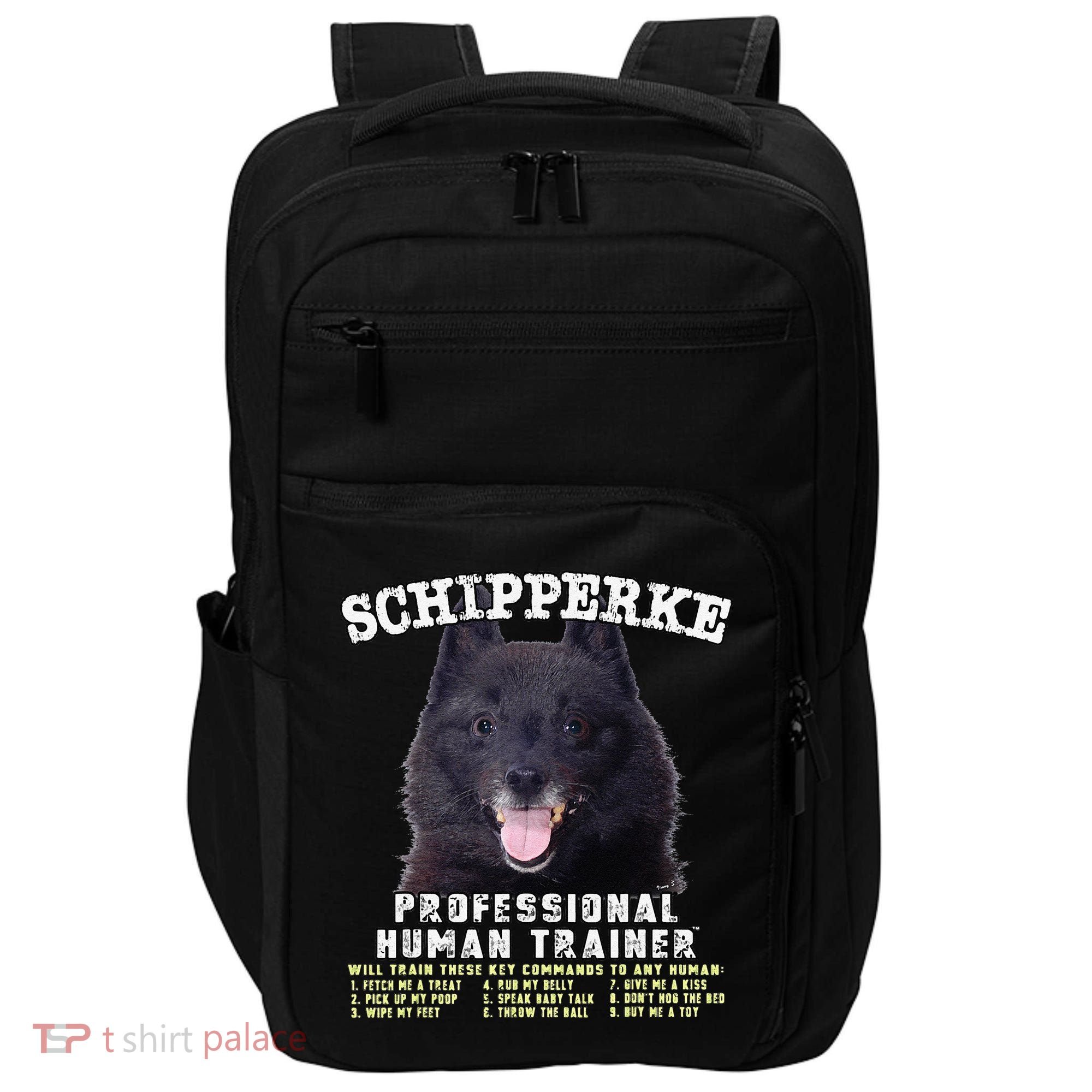 Schipperke Professional Human Trainer Cute Dog Impact Tech Backpack