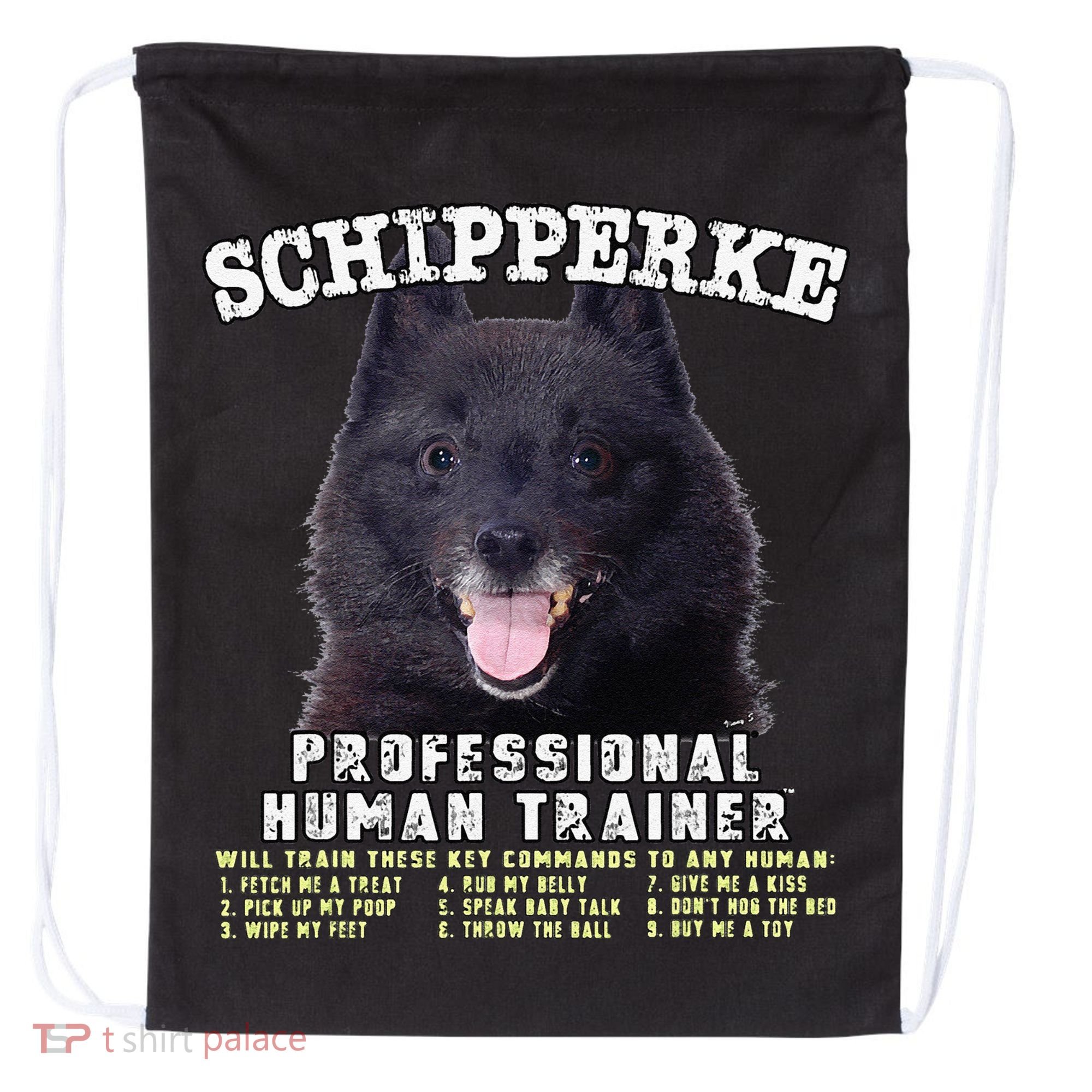 Schipperke Professional Human Trainer Cute Dog Drawstring Bag