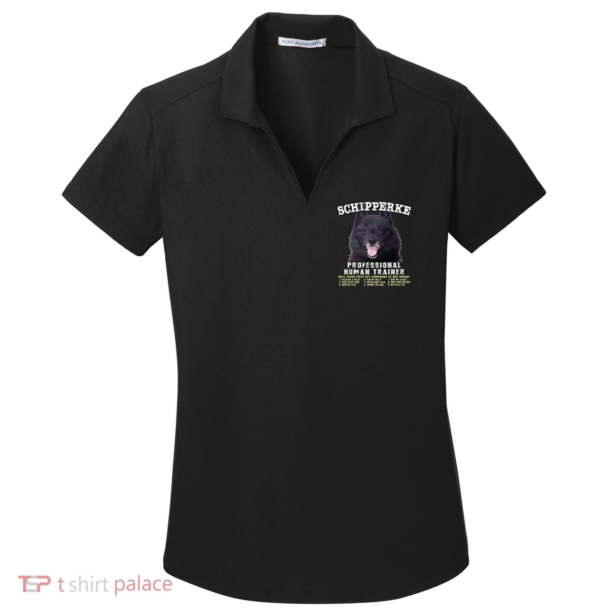 Schipperke Professional Human Trainer Cute Dog Women's Dry Zone Grid Polo