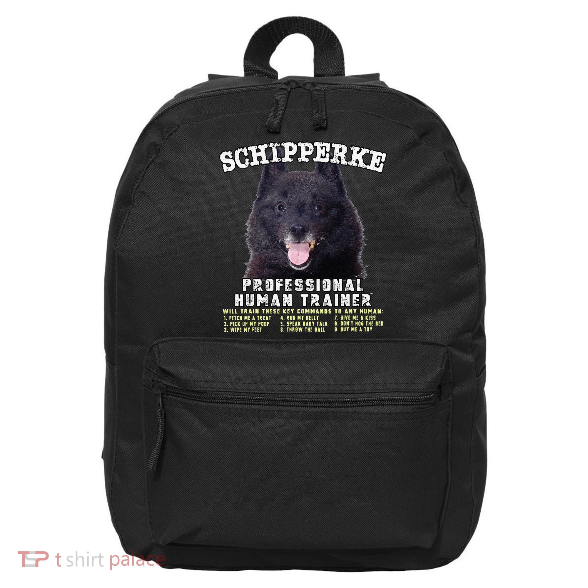 Schipperke Professional Human Trainer Cute Dog 16 in Basic Backpack