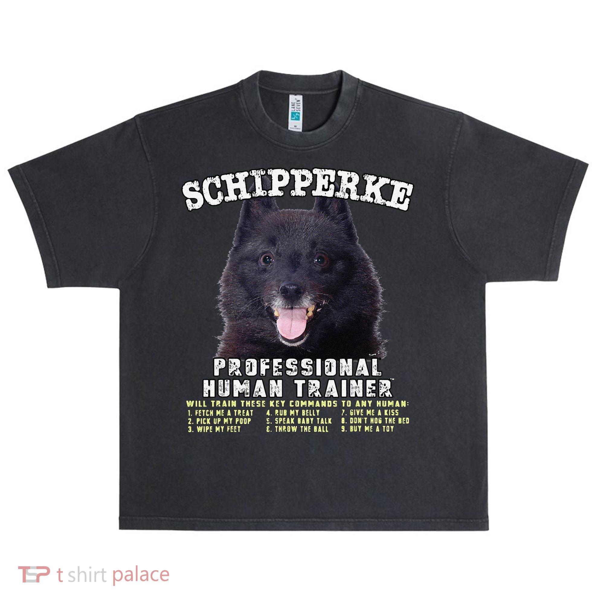 Schipperke Professional Human Trainer Cute Dog Urban Oversized Heavyweight T-Shirt