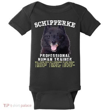 Schipperke Professional Human Trainer Cute Dog Baby Bodysuit