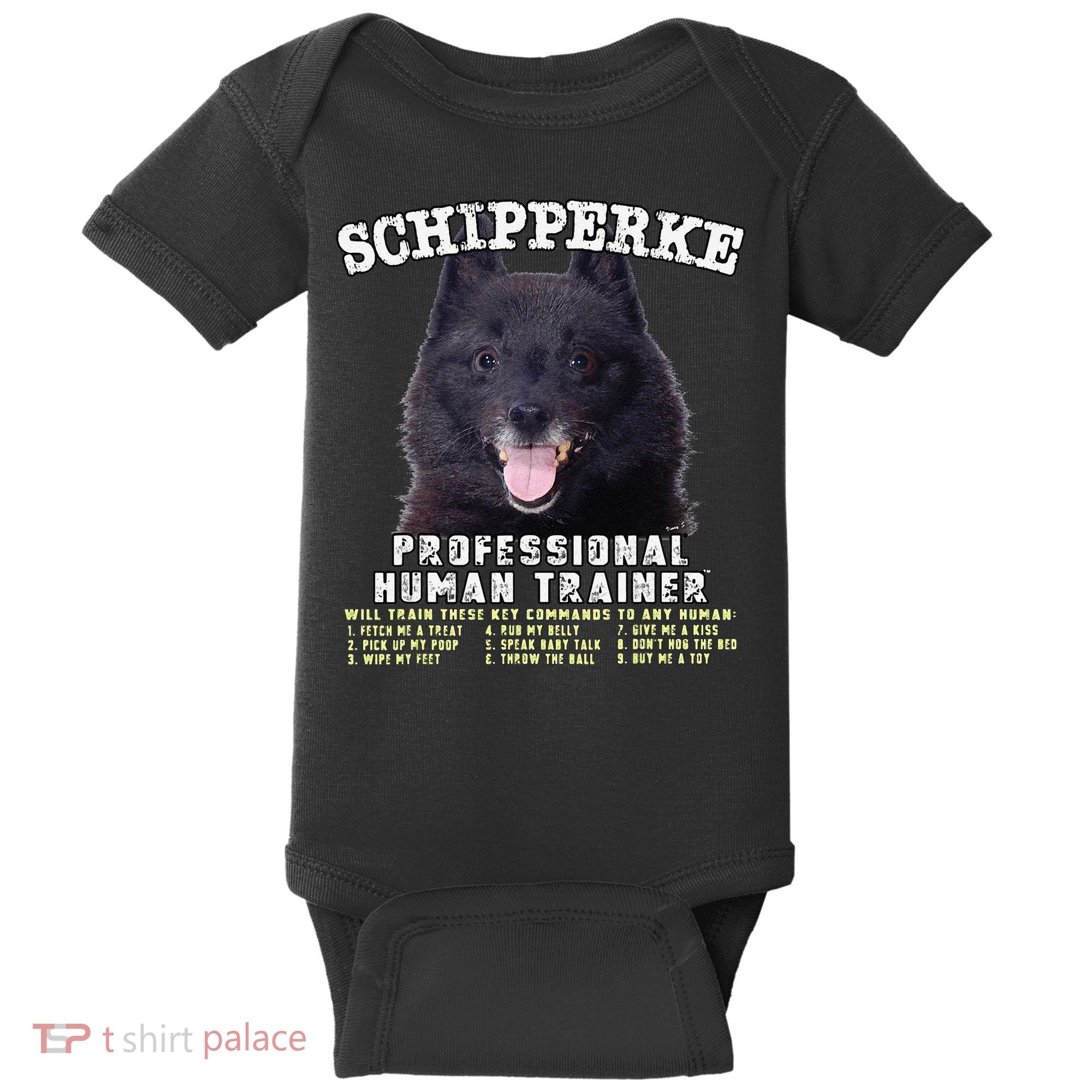 Schipperke Professional Human Trainer Cute Dog Baby Bodysuit