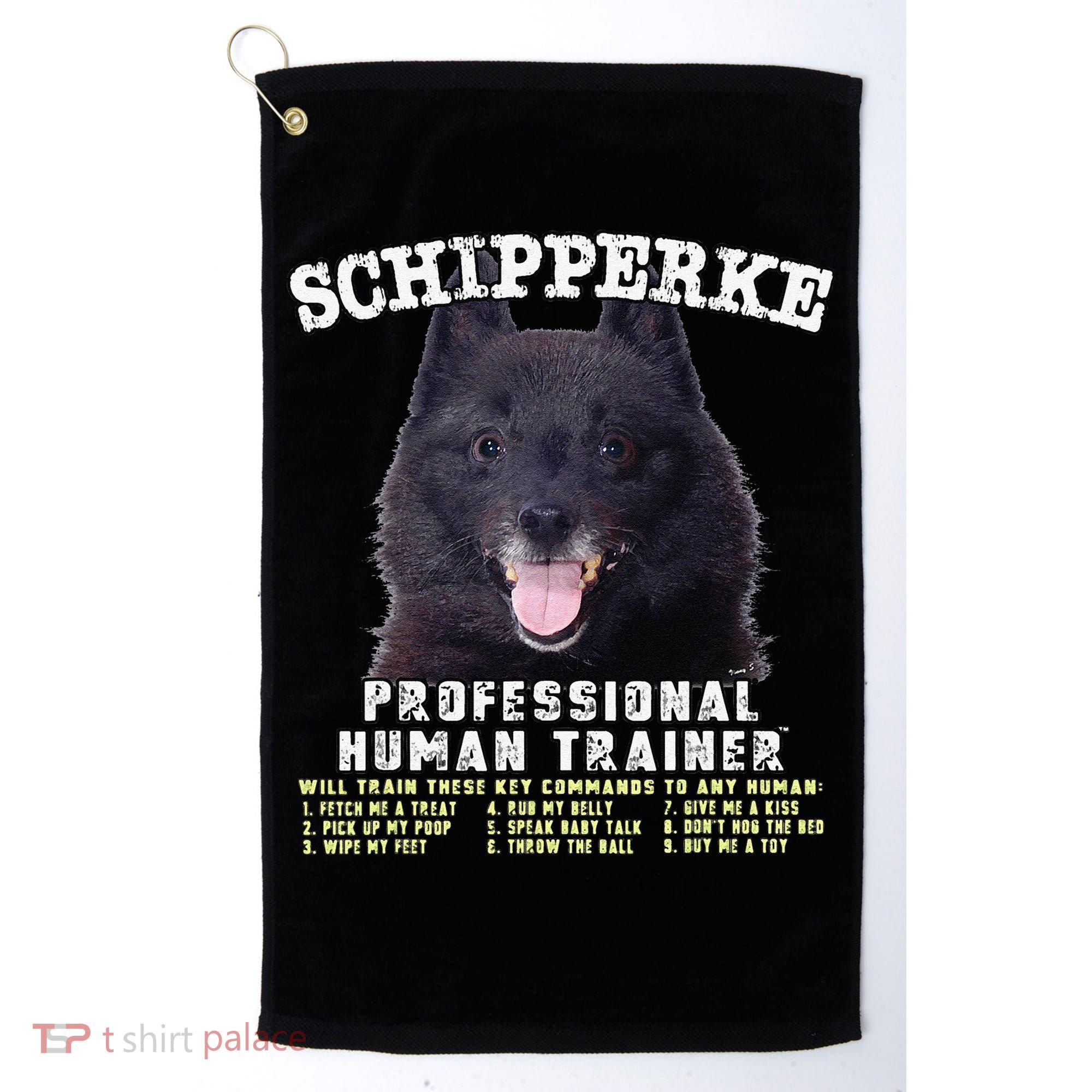 Schipperke Professional Human Trainer Cute Dog Golf Towel