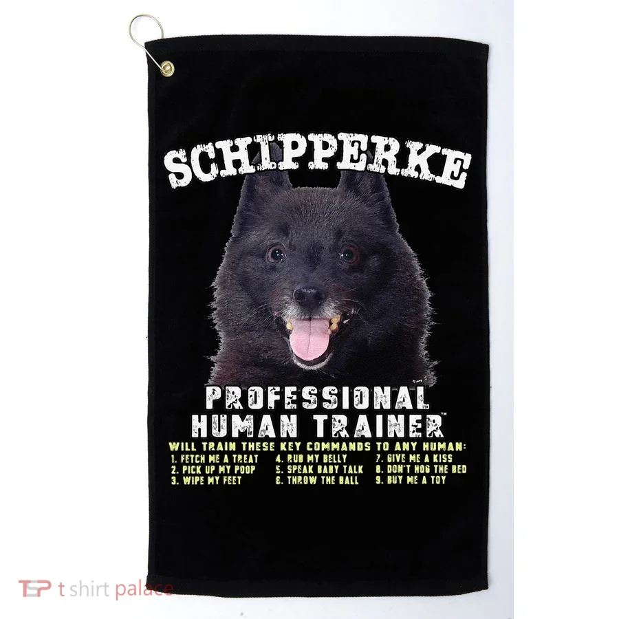 Schipperke Professional Human Trainer Cute Dog Golf Towel