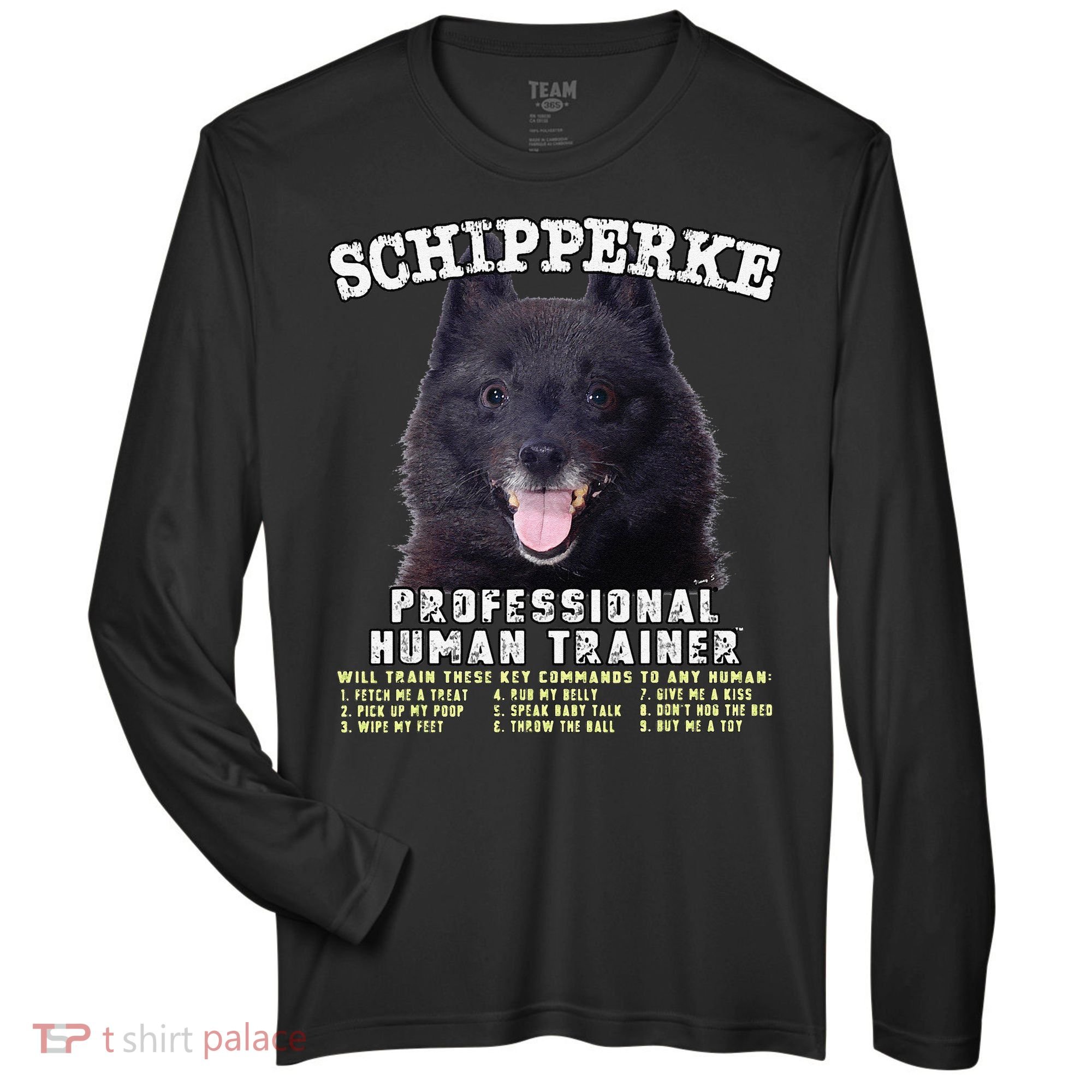 Schipperke Professional Human Trainer Cute Dog Zone Performance Long-Sleeve T-Shirt