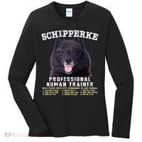Schipperke Professional Human Trainer Cute Dog Women's Long Sleeve Shirt thumb 0