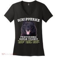Schipperke Professional Human Trainer Cute Dog Women's V-Neck T-Shirt thumb 0