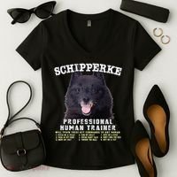 Schipperke Professional Human Trainer Cute Dog Women's V-Neck T-Shirt thumb 2