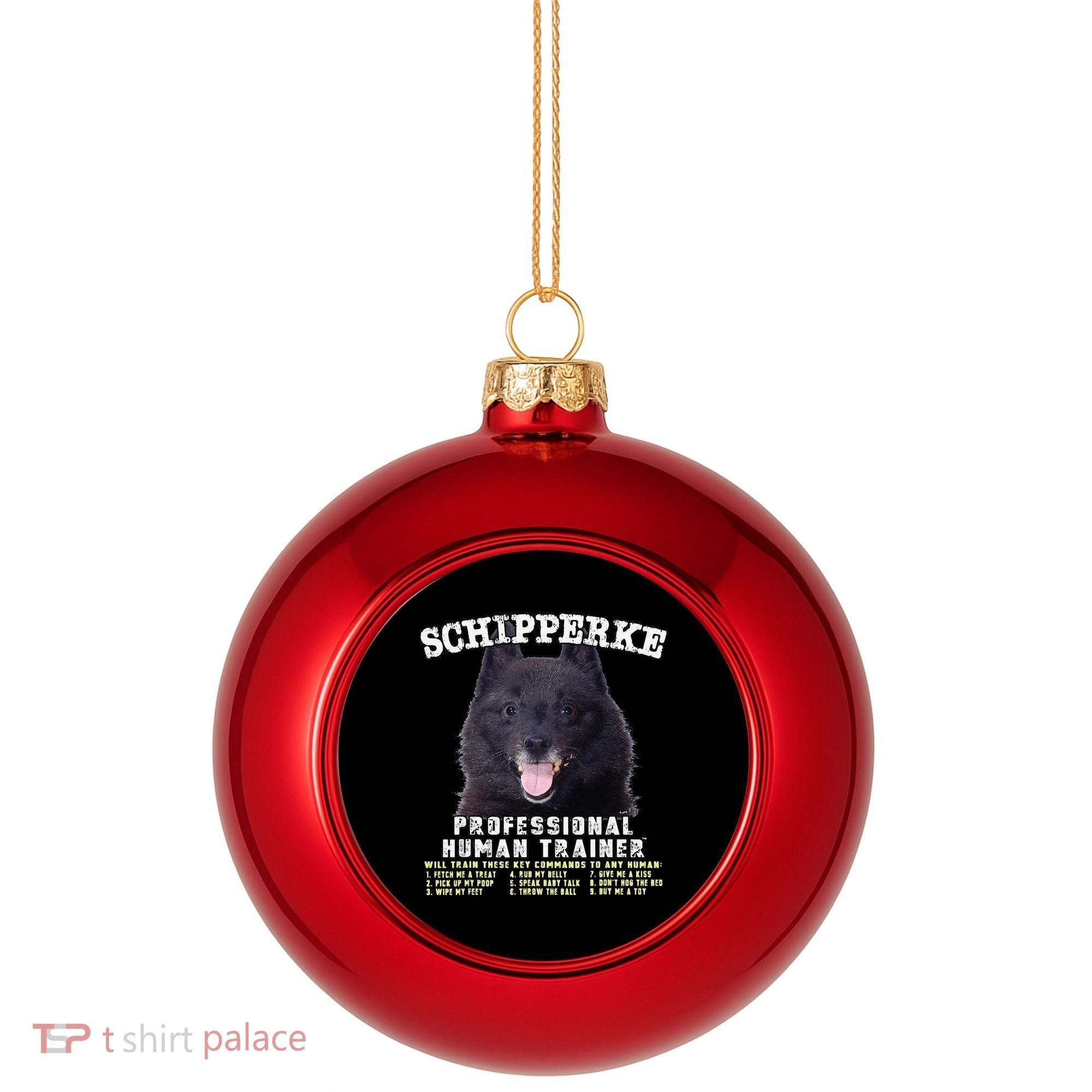 Schipperke Professional Human Trainer Cute Dog Plastic Christmas Ball Ornament