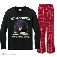 Schipperke Professional Human Trainer Cute Dog Kids Long Sleeve Plaid Pajama Set thumb 0