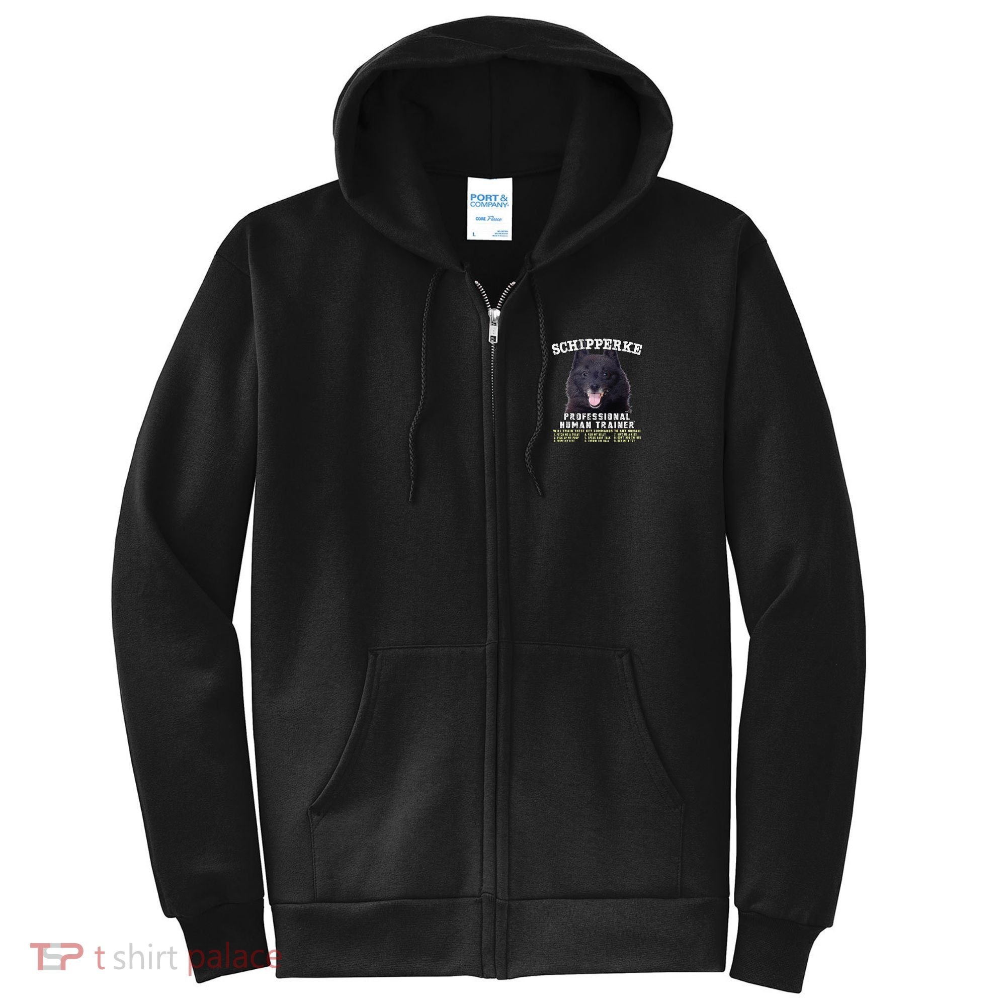 Schipperke Professional Human Trainer Cute Dog Full Zip Hoodie