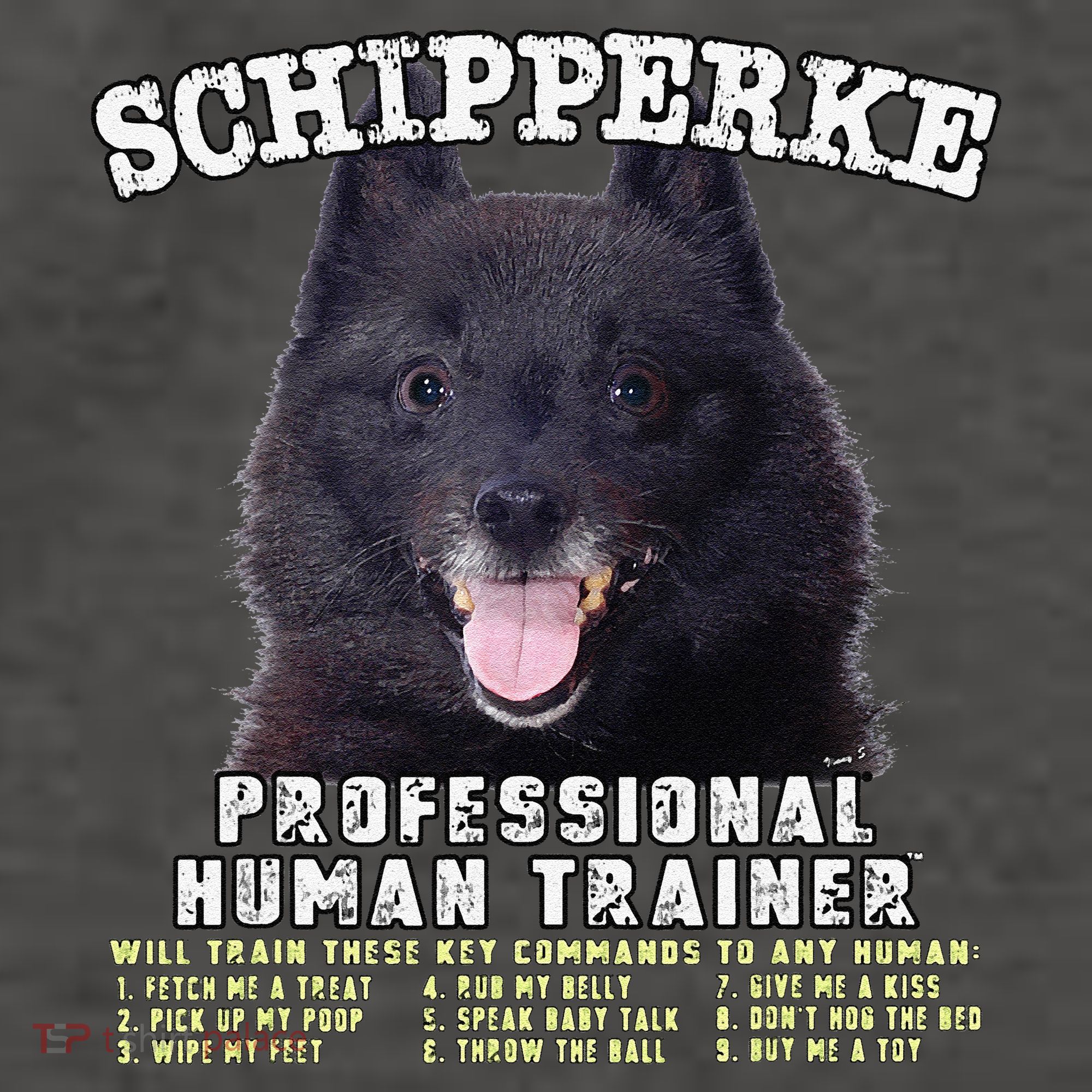 Schipperke Professional Human Trainer Cute Dog Vector Backpack