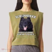 Schipperke Professional Human Trainer Cute Dog Garment-Dyed Women's Muscle Tee thumb 2