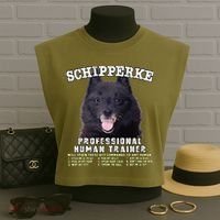 Schipperke Professional Human Trainer Cute Dog Garment-Dyed Women's Muscle Tee thumb 3