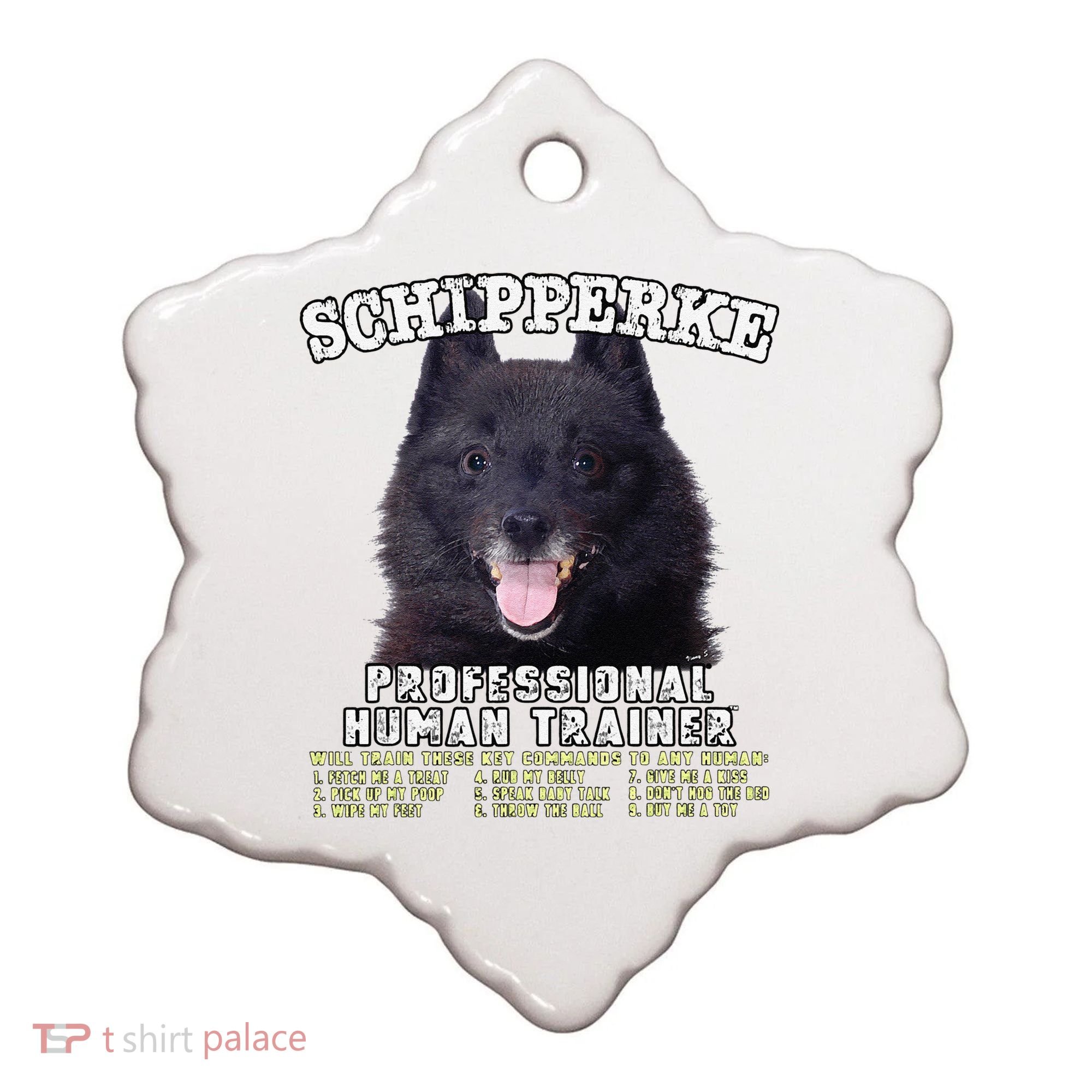 Schipperke Professional Human Trainer Cute Dog Ceramic Ornament