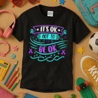 Suicide Prevention It's Ok Not To Be Ok Kids T-Shirt thumb 3