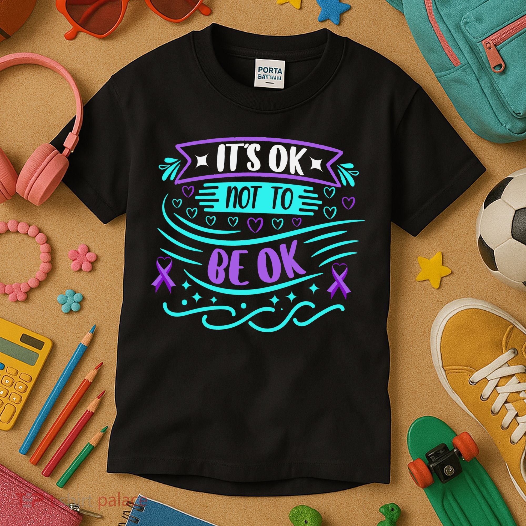Suicide Prevention It's Ok Not To Be Ok Kids T-Shirt