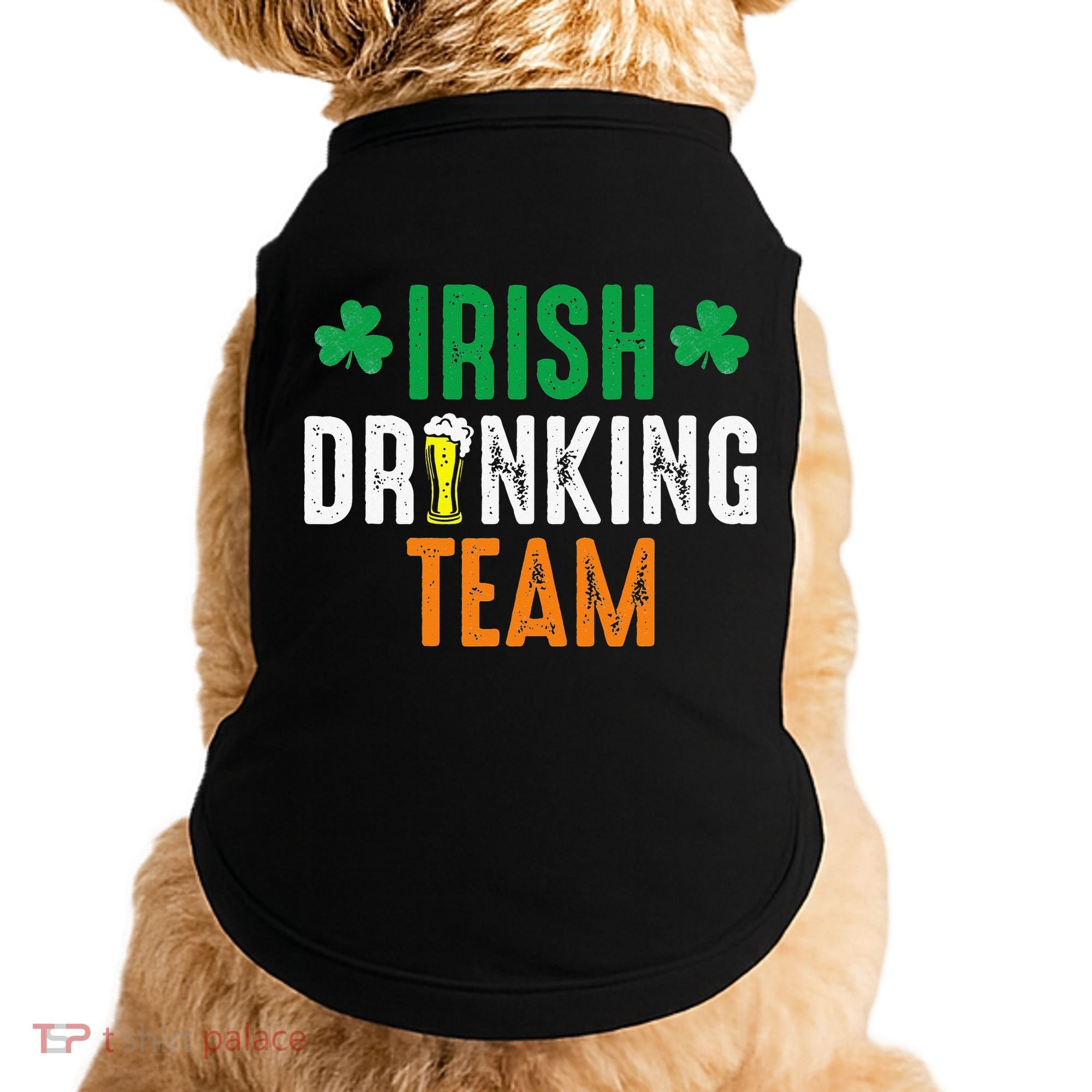 St Patrick's Irish Beer Drinking Team Ireland Flag Clover Doggie Tank