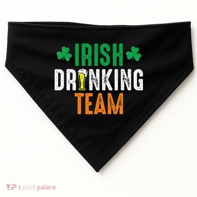 St Patrick's Irish Beer Drinking Team Ireland Flag Clover USA-Made Doggie Bandana