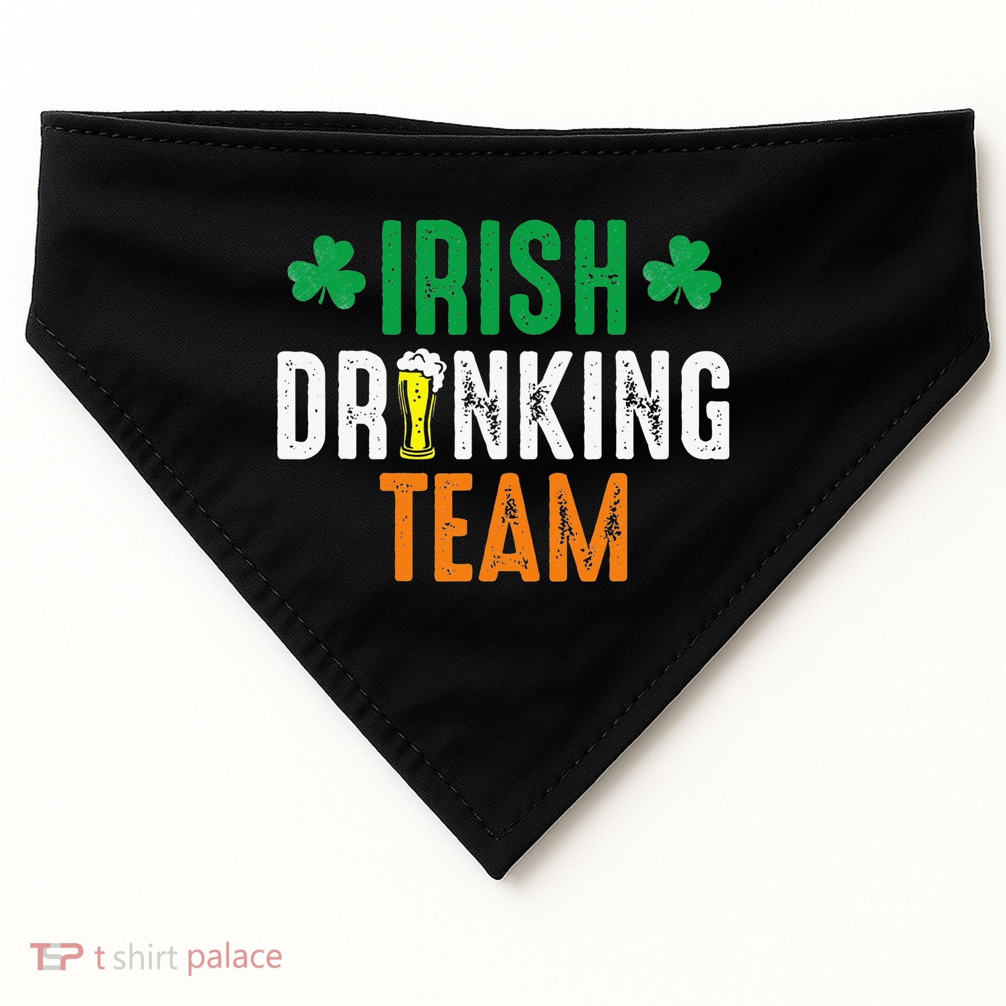St Patrick's Irish Beer Drinking Team Ireland Flag Clover USA-Made Doggie Bandana