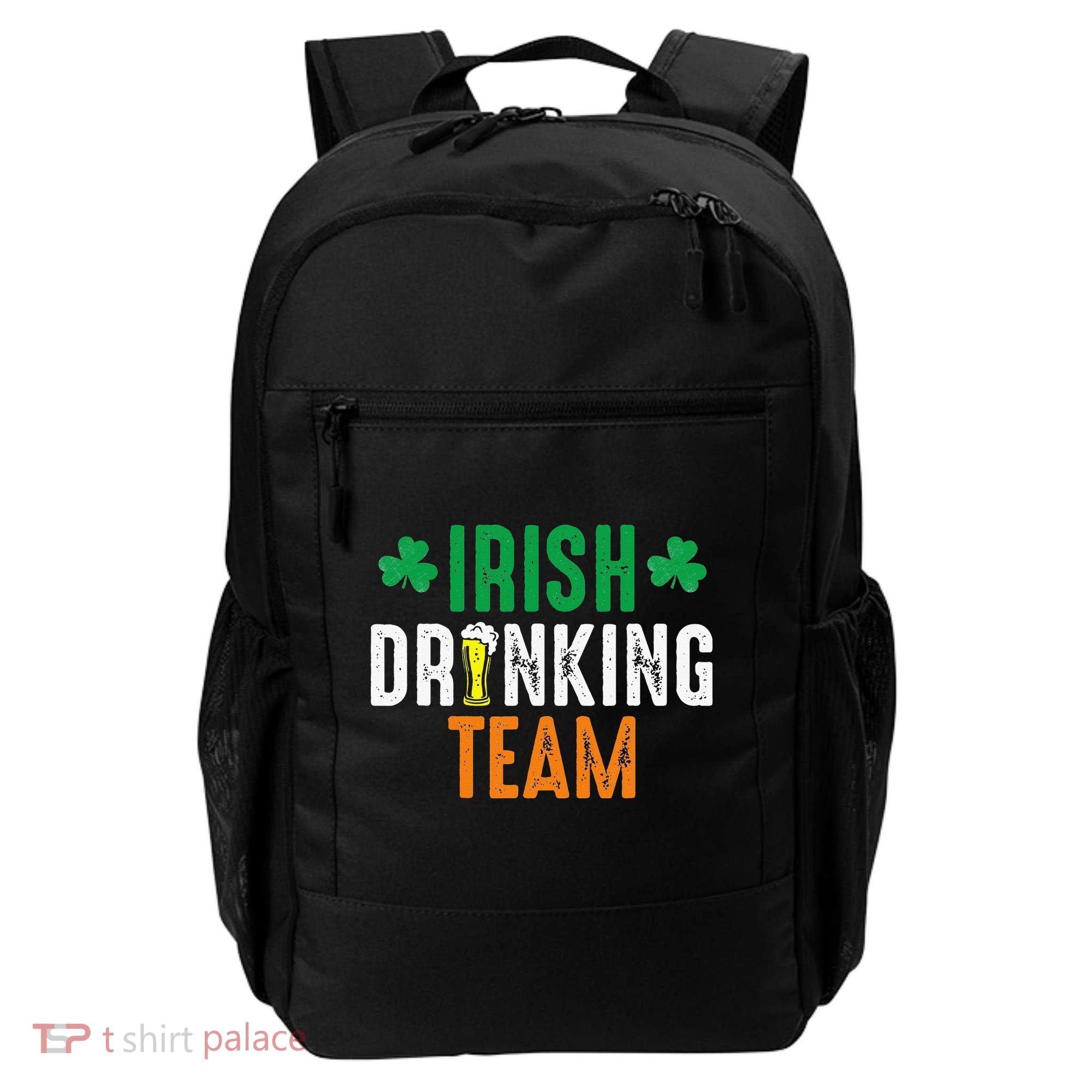 St Patrick's Irish Beer Drinking Team Ireland Flag Clover Backpack