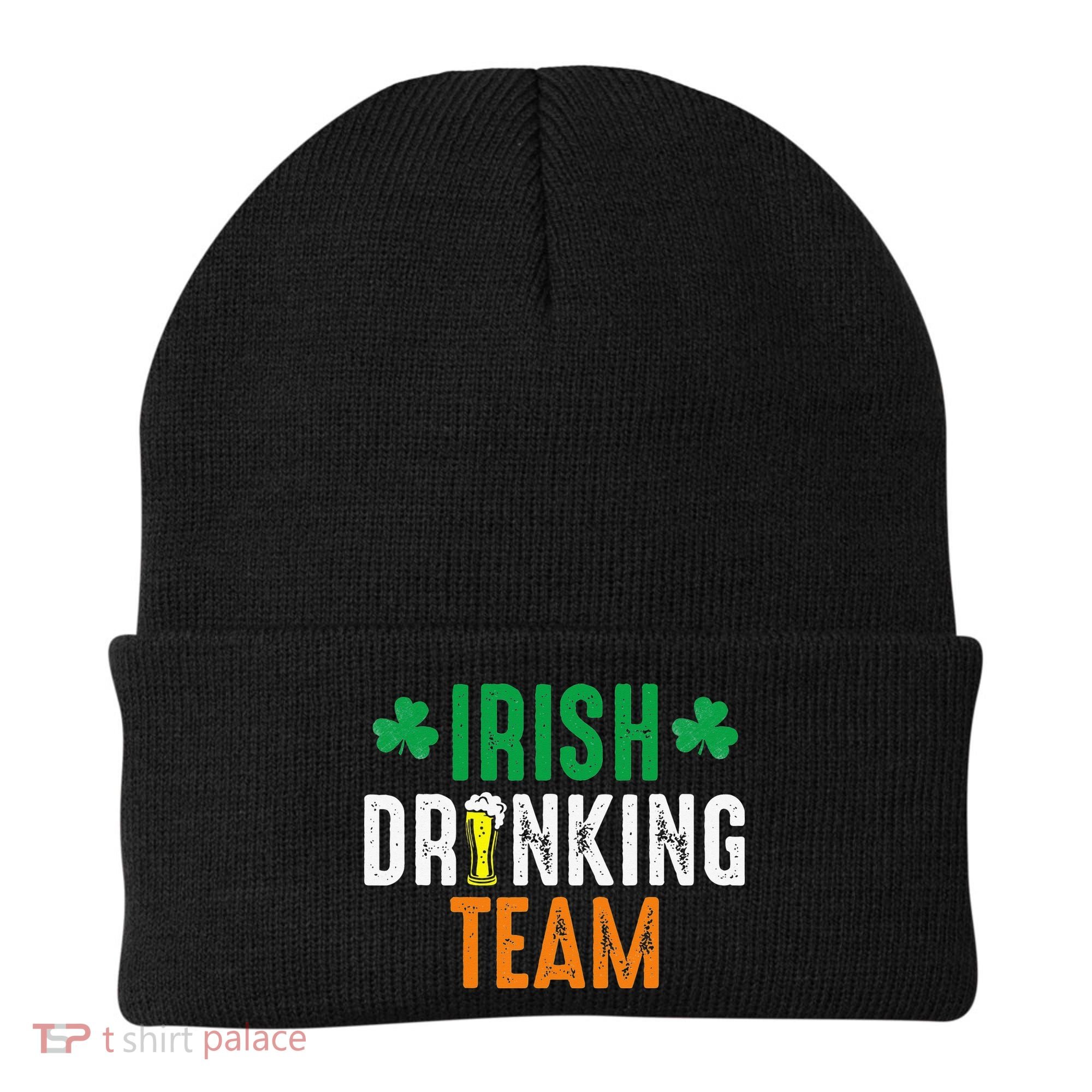 St Patrick's Irish Beer Drinking Team Ireland Flag Clover Beanie