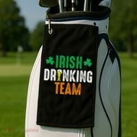 St Patrick's Irish Beer Drinking Team Ireland Flag Clover Golf Towel thumb 2