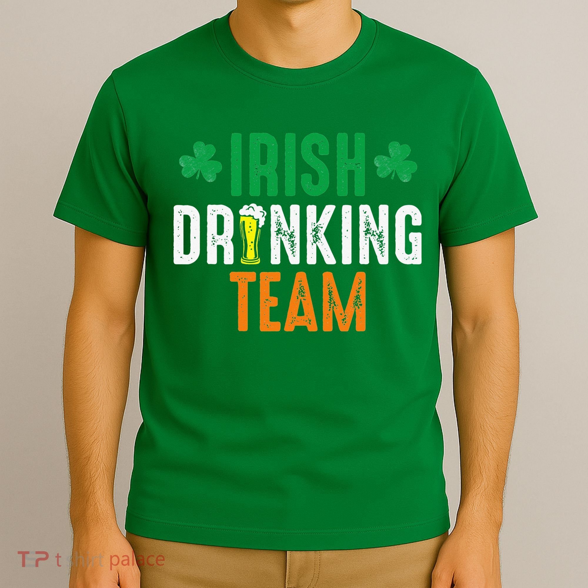 St Patrick's Irish Beer Drinking Team Ireland Flag Clover T-Shirt