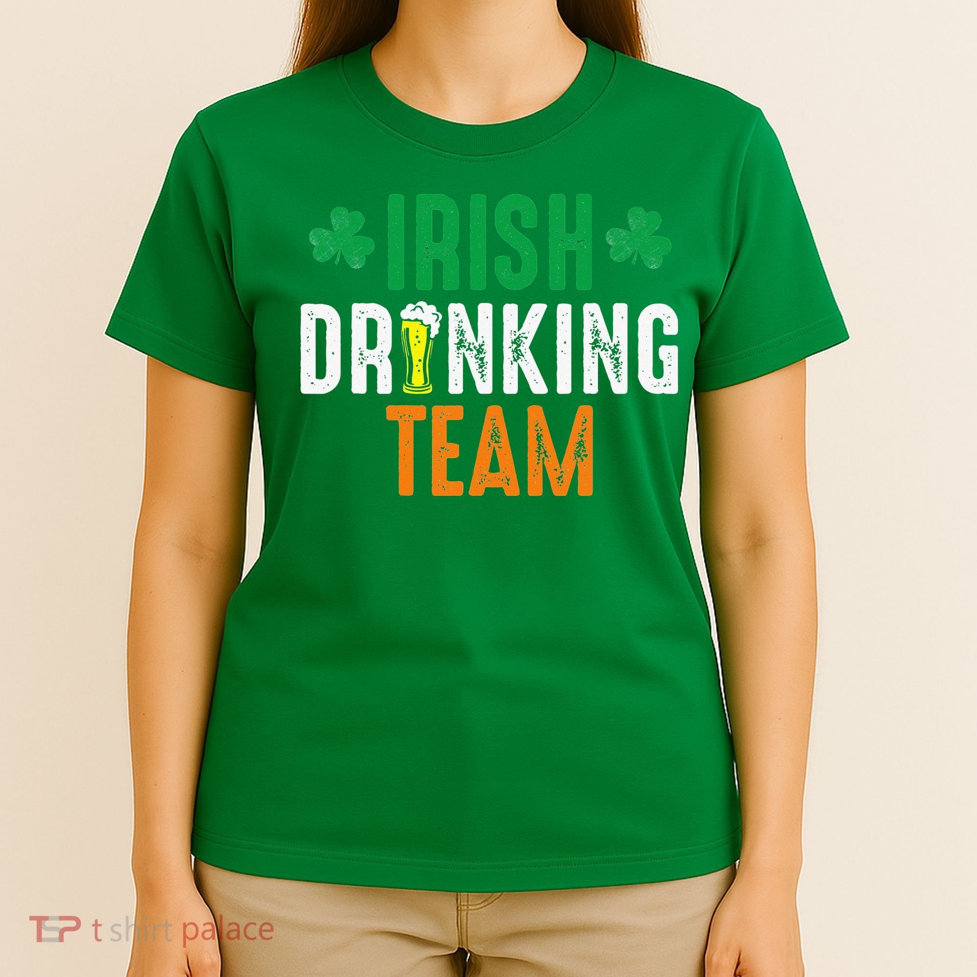 St Patrick's Irish Beer Drinking Team Ireland Flag Clover T-Shirt