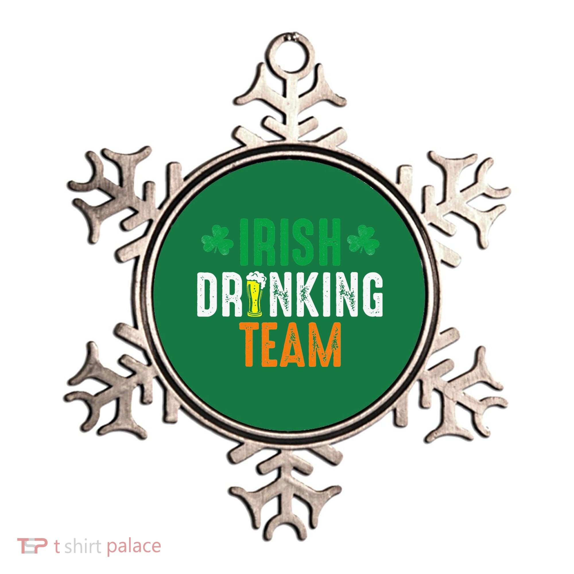 St Patrick's Irish Beer Drinking Team Ireland Flag Clover Ornament