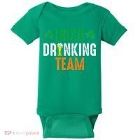 St Patrick's Irish Beer Drinking Team Ireland Flag Clover Baby Bodysuit thumb 0