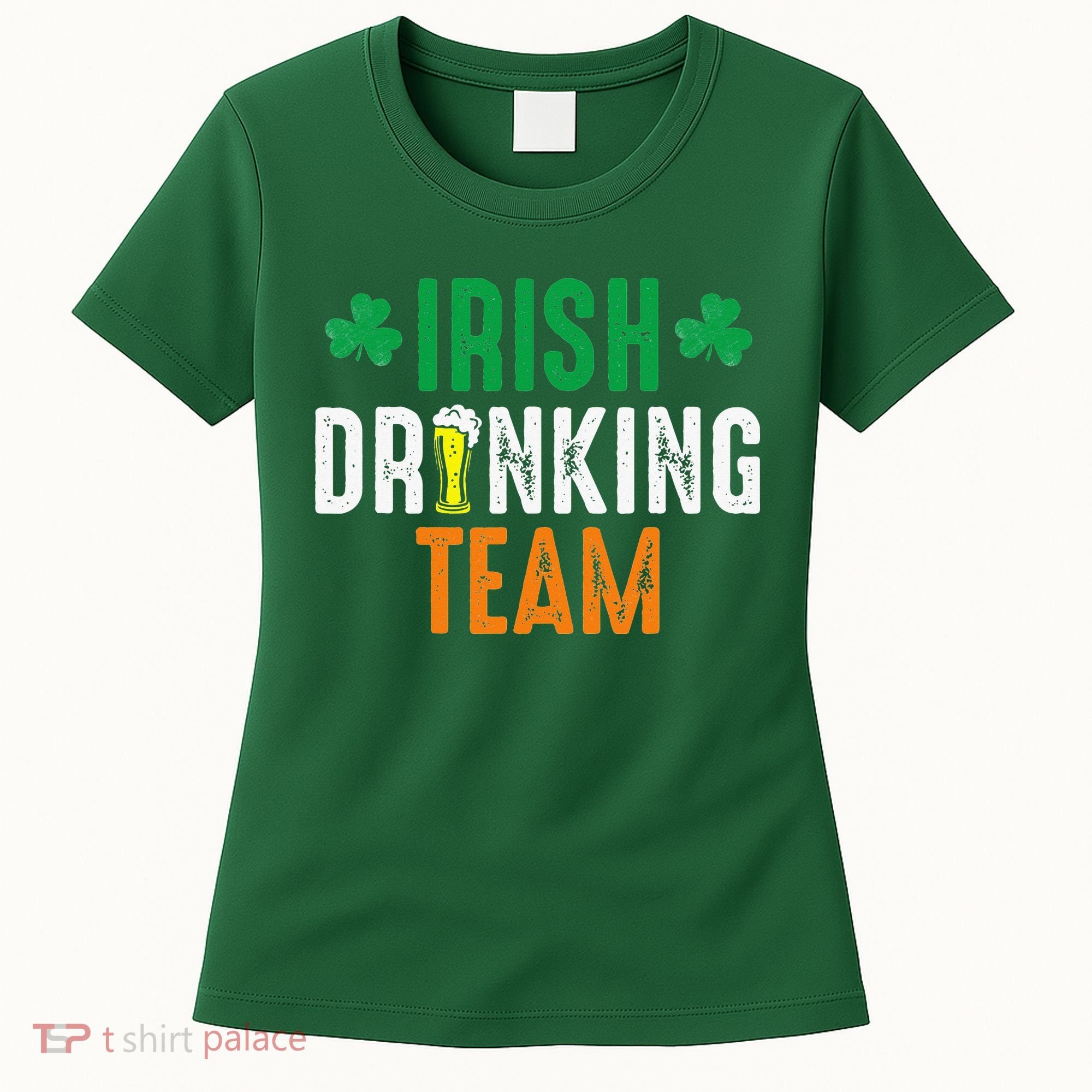 St Patrick's Irish Beer Drinking Team Ireland Flag Clover Women's T-Shirt