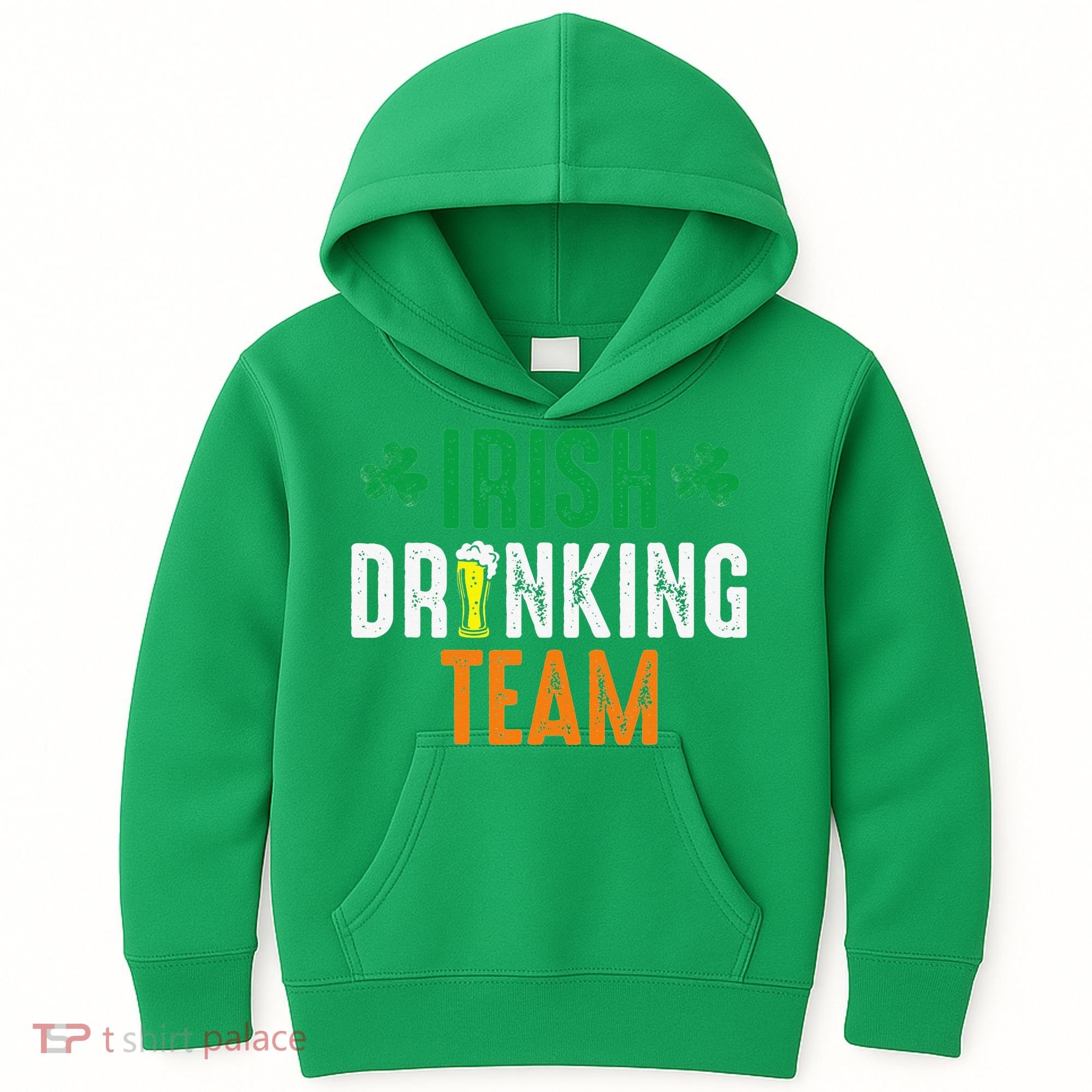St Patrick's Irish Beer Drinking Team Ireland Flag Clover Kids Hoodie