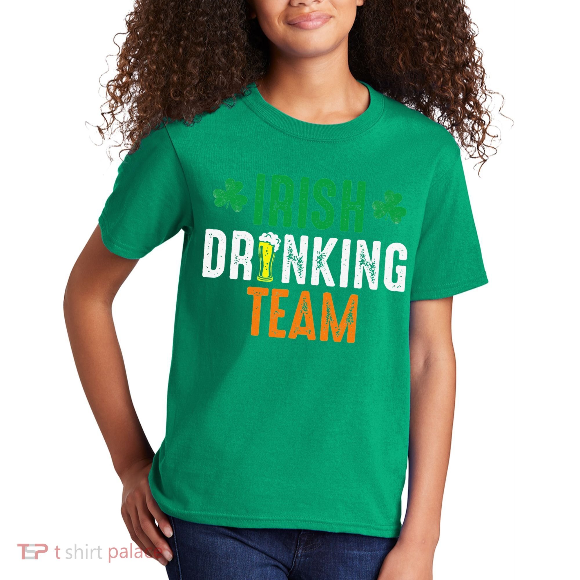 St Patrick's Irish Beer Drinking Team Ireland Flag Clover Kids T-Shirt