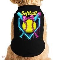 Softball Player Ice Cream Softball Drip Doggie Tank thumb 0