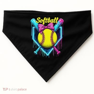 Softball Player Ice Cream Softball Drip USA-Made Doggie Bandana