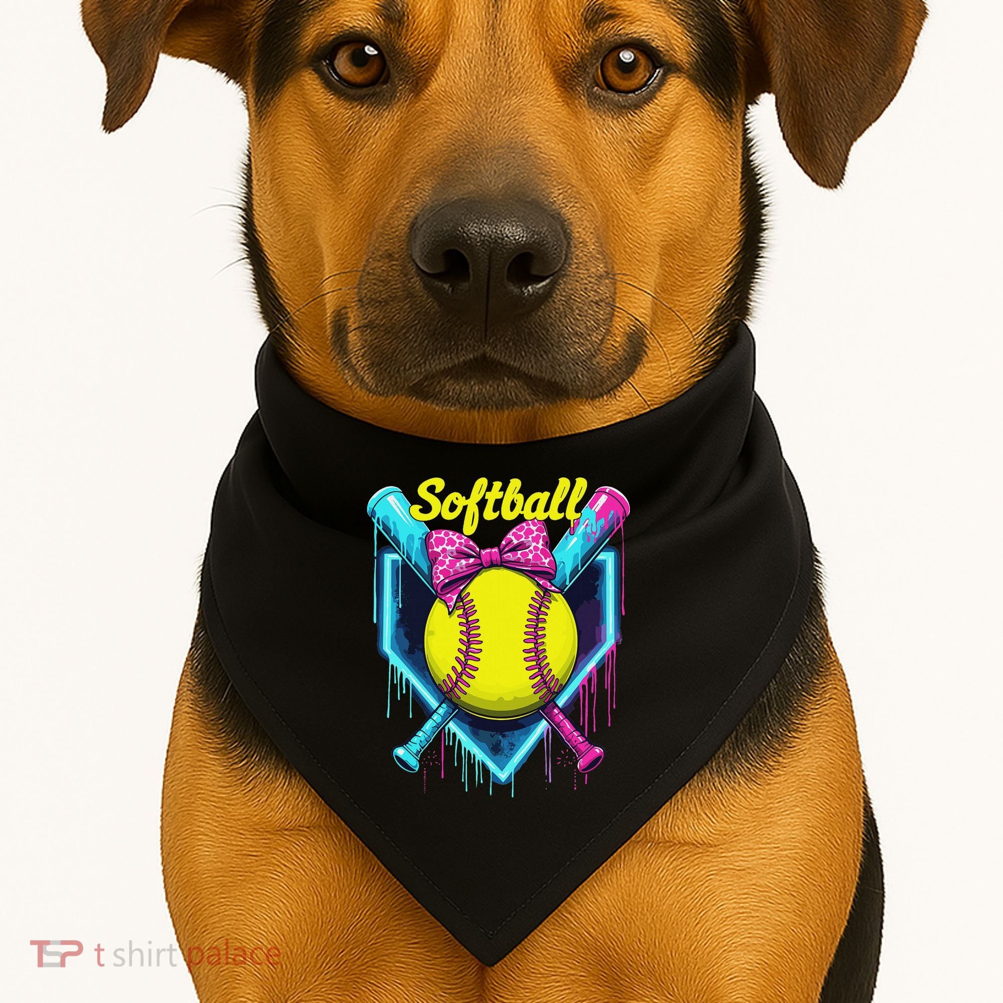Softball Player Ice Cream Softball Drip USA-Made Doggie Bandana