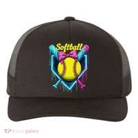 Softball Player Ice Cream Softball Drip Yupoong Adult 5-Panel Trucker Hat thumb 0