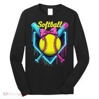 Softball Player Ice Cream Softball Drip Long Sleeve Shirt thumb 0
