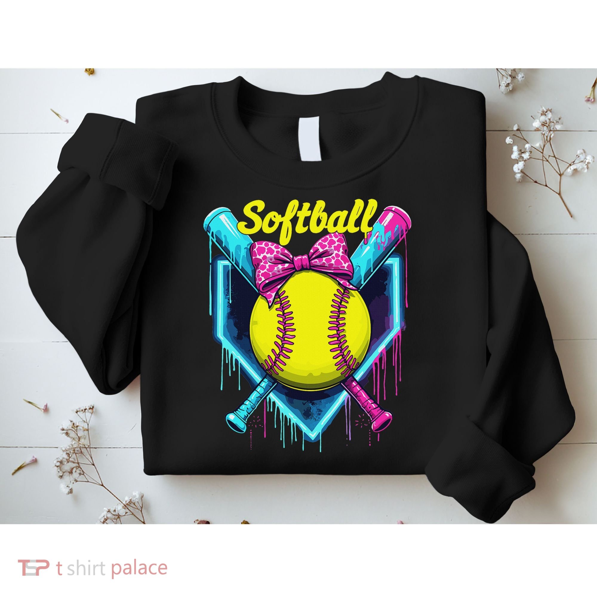 Softball Player Ice Cream Softball Drip Sweatshirt