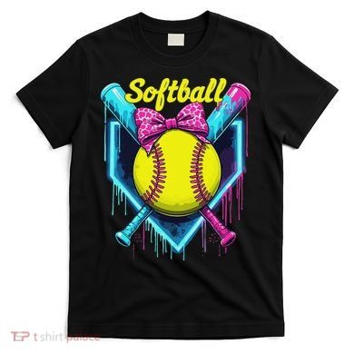 Softball Player Ice Cream Softball Drip T-Shirt