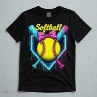 Softball Player Ice Cream Softball Drip T-Shirt thumb 5