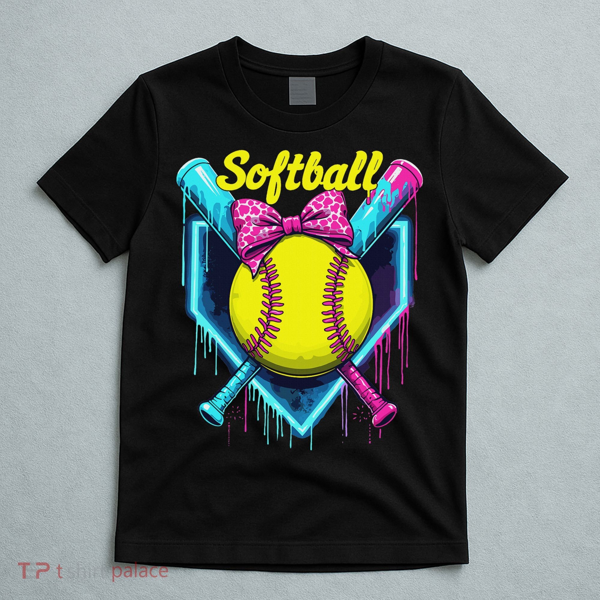 Softball Player Ice Cream Softball Drip T-Shirt